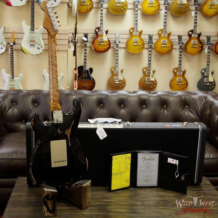 Fender Custom Shop 1960 Roasted Stratocaster Relic Birdseye Maple Neck Aged Black - Image 12