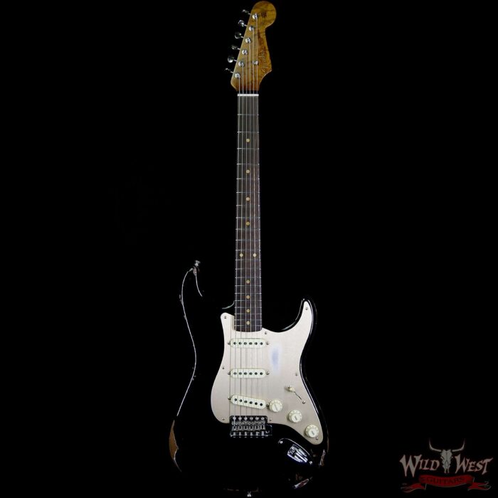 Fender Custom Shop 1960 Roasted Stratocaster Relic Birdseye Maple Neck Aged Black - Image 3