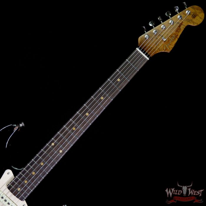 Fender Custom Shop 1960 Roasted Stratocaster Relic Birdseye Maple Neck Aged Black - Image 7