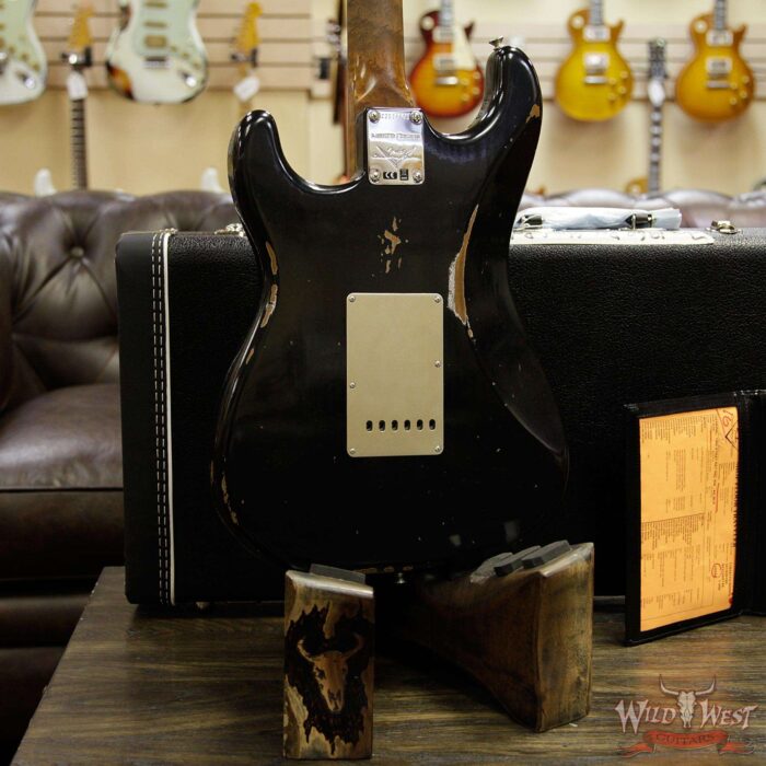 Fender Custom Shop 1960 Roasted Stratocaster Relic Birdseye Maple Neck AAA Rosewood Board Black - Image 14