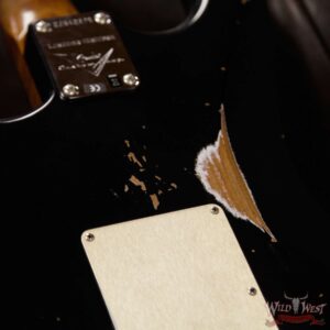 Fender Custom Shop Roasted 1960 Stratocaster Relic AAA Birdseye Maple Neck 3A Rosewood Slab Board Aged Black - Image 12