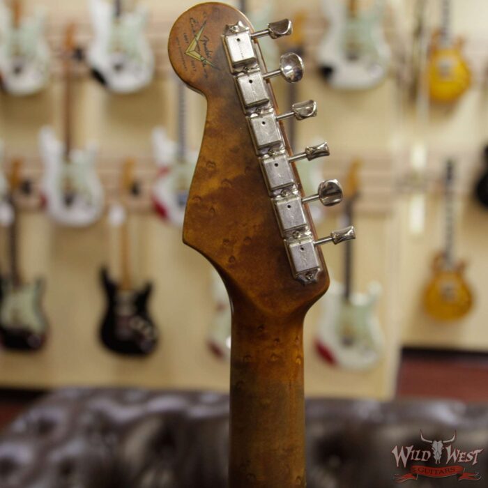 Fender Custom Shop Roasted 1960 Stratocaster Relic AAA Birdseye Maple Neck 3A Rosewood Slab Board Aged Black - Image 6