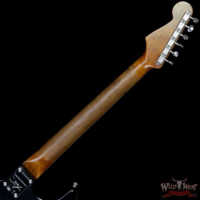 Fender Custom Shop Roasted 1960 Stratocaster Relic AAA Birdseye Maple Neck 3A Rosewood Slab Board Aged Black - Image 7