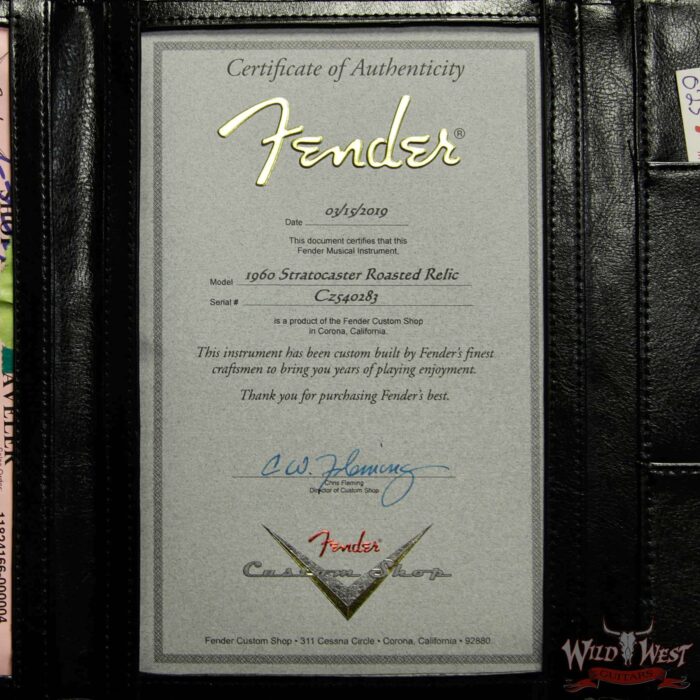 Fender Custom Shop Roasted 1960 Stratocaster Relic AAA Birdseye Neck 3A Rosewood Slab Board Black - Image 12