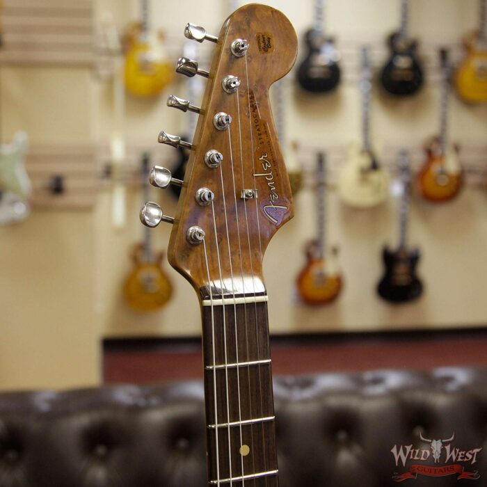 Fender Custom Shop Roasted 1960 Stratocaster Relic AAA Birdseye Neck 3A Rosewood Slab Board Black - Image 4