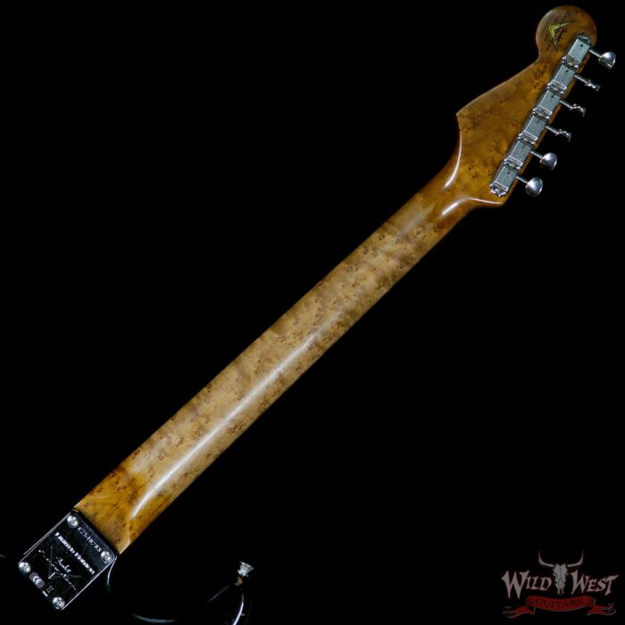 Fender Custom Shop Roasted 1960 Stratocaster Relic AAA Birdseye Neck 3A Rosewood Slab Board Black - Image 7