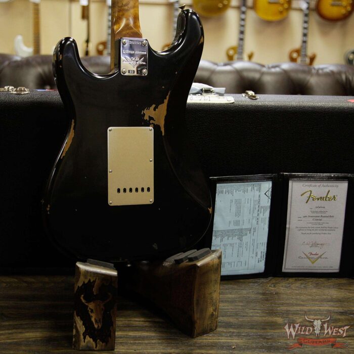 Fender Custom Shop 1960 Roasted Stratocaster Relic 3A Birdseye Maple Neck 3A Rosewood Slab Board Black - Image 12