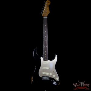 Fender Custom Shop 1960 Roasted Stratocaster Relic 3A Birdseye Maple Neck 3A Rosewood Slab Board Black - Image 3