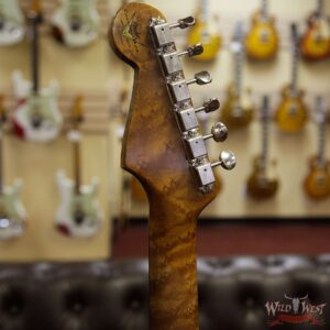 Fender Custom Shop 1960 Roasted Stratocaster Relic 3A Birdseye Maple Neck 3A Rosewood Slab Board Black - Image 6