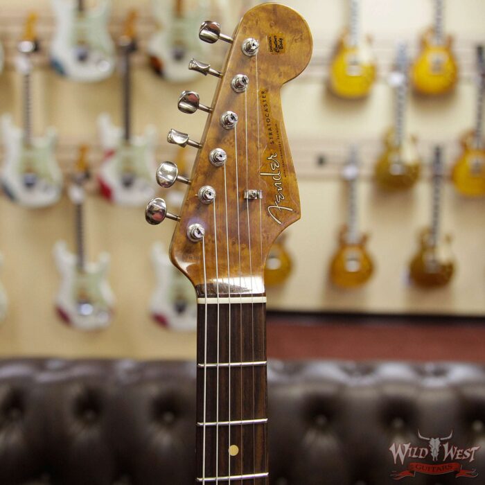 Fender Custom Shop 1960 Roasted Stratocaster Relic 3A Birdseye Maple Neck 3A Rosewood Slab Board Black - Image 4