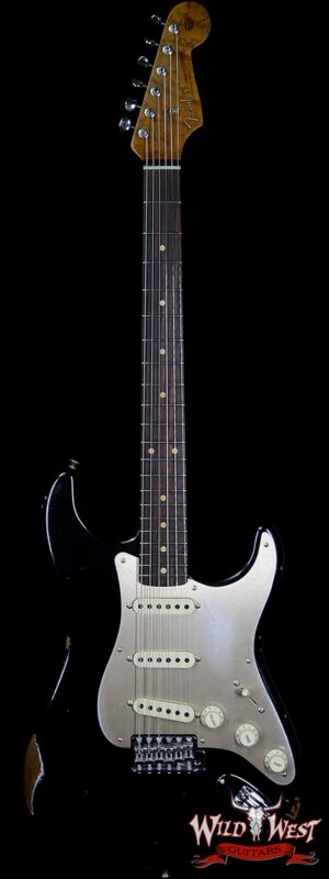 Fender Custom Shop 1960 Roasted Stratocaster Relic 3A Birdseye Maple Neck 3A Rosewood Slab Board Black