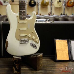 Fender Custom Shop 1960 Roasted Stratocaster Relic 3A Birdseye Neck with 3A Rosewood Slab Board Olympic White - Image 9