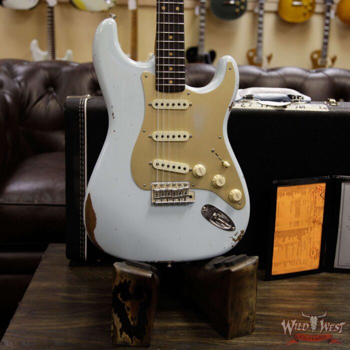 Fender Custom Shop 1960 Roasted Stratocaster Relic Birdseye Maple Neck Rosewood Fingerboard Sonic Blue - Image 12