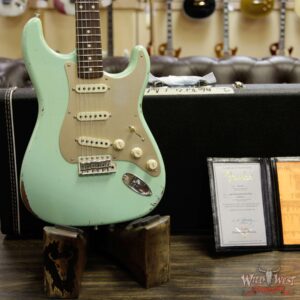 Fender Custom Shop Roasted 1960 Stratocaster Relic 3A Birdseye Maple Neck 3A Rosewood Board Aged Surf Green - Image 10