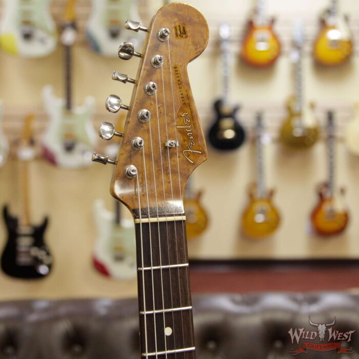 Fender Custom Shop Roasted 1960 Stratocaster Relic 3A Birdseye Maple Neck 3A Rosewood Board Aged Surf Green - Image 5