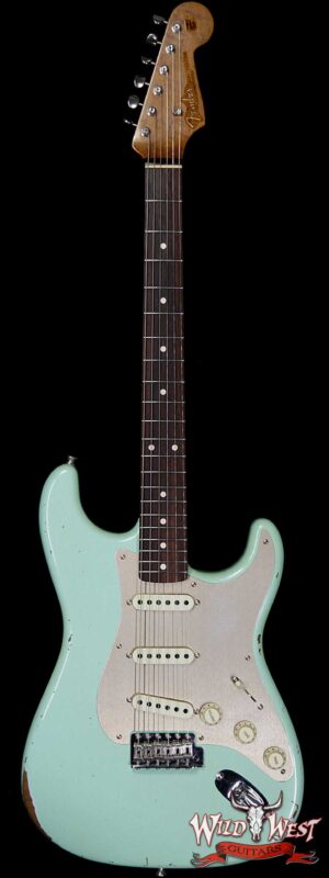 Fender Custom Shop Roasted 1960 Stratocaster Relic 3A Birdseye Maple Neck 3A Rosewood Board Aged Surf Green