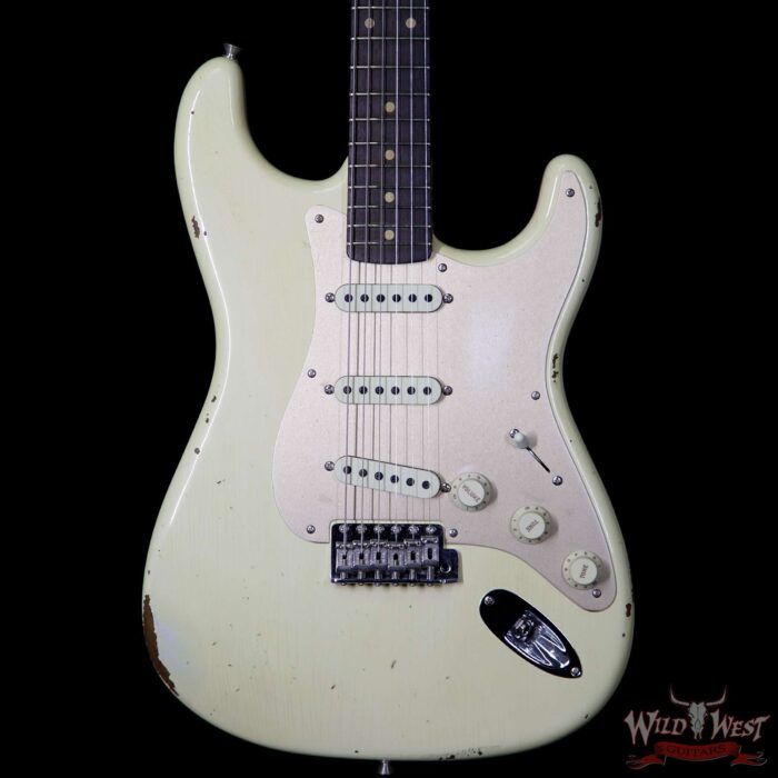 2017 NAMM Fender Custom Shop 30th Anniversary LTD 1960 Roasted Stratocaster Relic Aged Vintage White - Image 3
