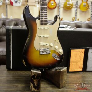 Fender Custom Shop Roasted 1960 Stratocaster Relic Birdseye Maple Neck AAA Rosewood Slab Board 3 Tone Sunburst - Image 10