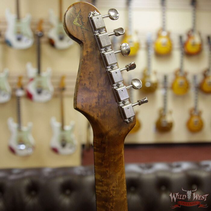 Fender Custom Shop Roasted 1960 Stratocaster Relic Birdseye Maple Neck AAA Rosewood Slab Board 3 Tone Sunburst - Image 7