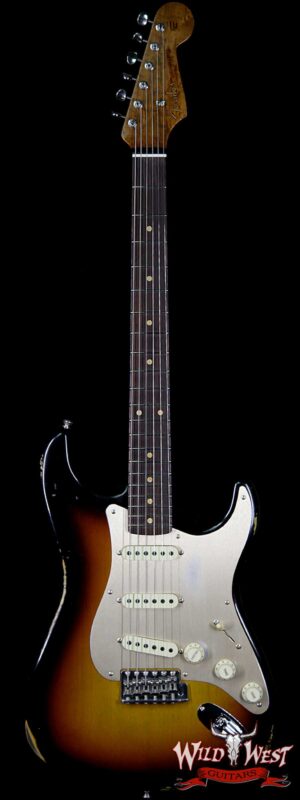 Fender Custom Shop Roasted 1960 Stratocaster Relic Birdseye Maple Neck AAA Rosewood Slab Board 3 Tone Sunburst