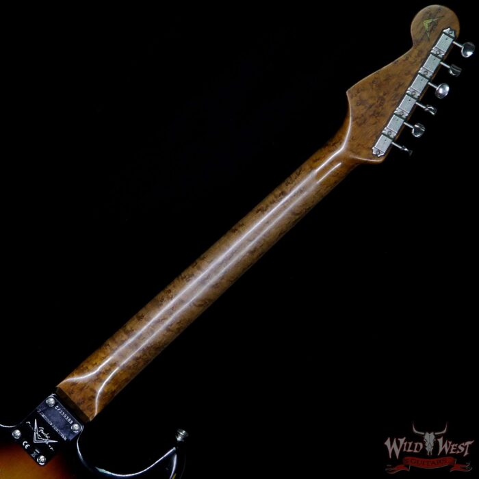 Fender Custom Shop Roasted 1960 Stratocaster Relic Birdseye Maple Neck AAA Rosewood Slab Board 3 Tone Sunburst - Image 8