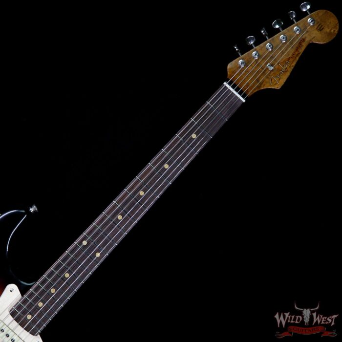 Fender Custom Shop Roasted 1960 Stratocaster Relic Birdseye Maple Neck AAA Rosewood Slab Board 3 Tone Sunburst - Image 6