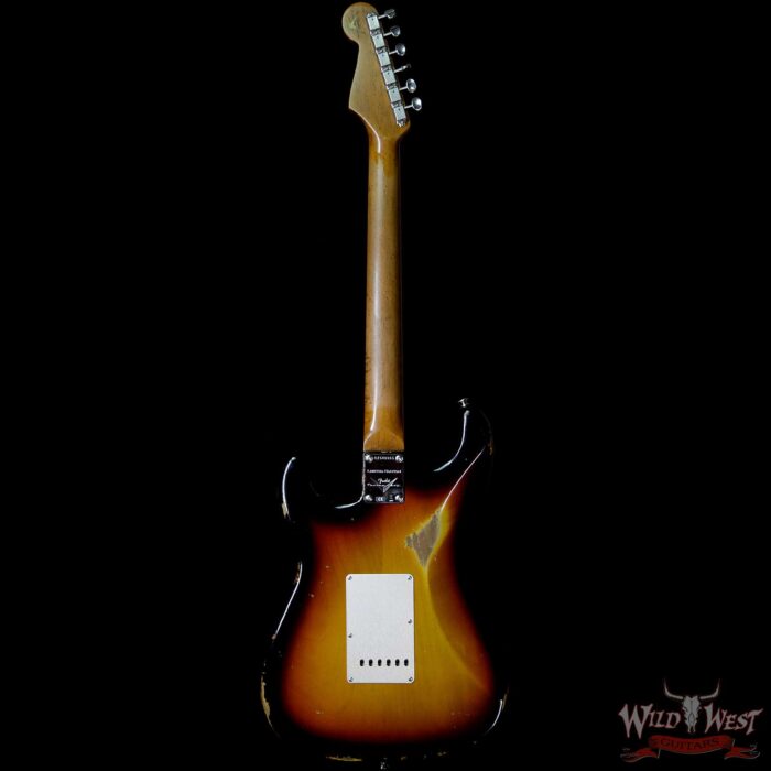 Fender Custom Shop Roasted 1960 Stratocaster Relic Birdseye Neck AAA Rosewood Slab Board 3 Tone Sunburst - Image 4