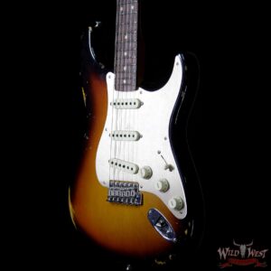 Fender Custom Shop Roasted 1960 Stratocaster Relic Birdseye Neck AAA Rosewood Slab Board 3 Tone Sunburst - Image 2