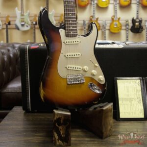 Fender Custom Shop Roasted 1960 Stratocaster Relic Birdseye Neck AAA Rosewood Slab Board 3 Tone Sunburst - Image 10