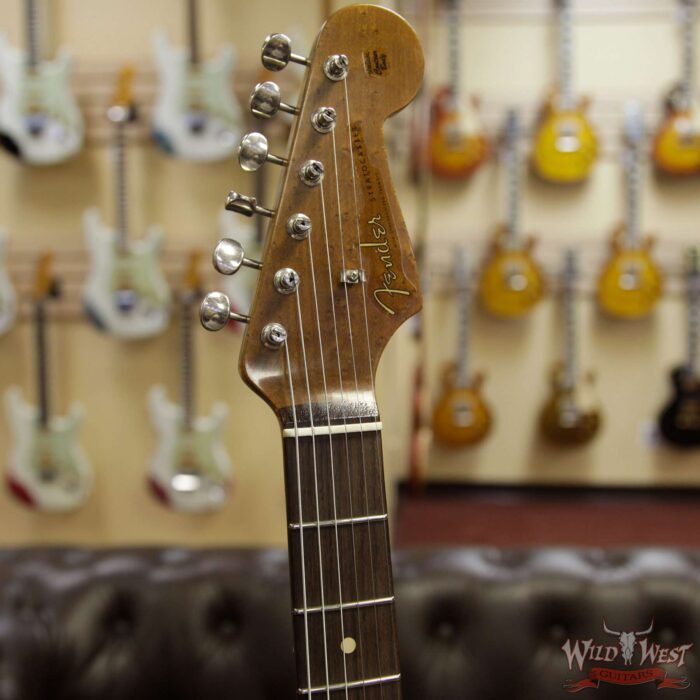 Fender Custom Shop Roasted 1960 Stratocaster Relic Birdseye Neck AAA Rosewood Slab Board 3 Tone Sunburst - Image 5