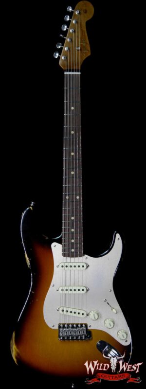 Fender Custom Shop Roasted 1960 Stratocaster Relic Birdseye Neck AAA Rosewood Slab Board 3 Tone Sunburst