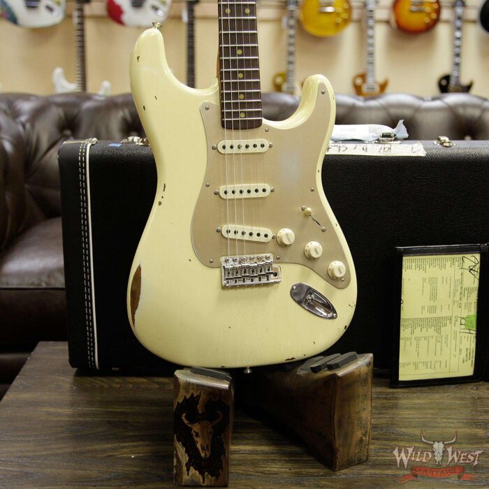 Fender Custom Shop Roasted 1960 Stratocaster Relic AAA Birdseye Maple Neck 3A Rosewood Slab Board Vintage White - Image 10