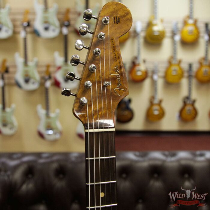 Fender Custom Shop Roasted 1960 Stratocaster Relic 3A Birdseye Maple Neck 3A Rosewood Board Aged Black - Image 7