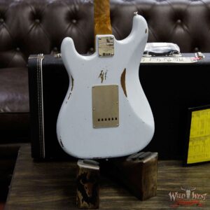 Fender Custom Shop Roasted 1960 Stratocaster Relic Birdseye Neck Slab AAA Rosewood Board Faded Sonic Blue - Image 16