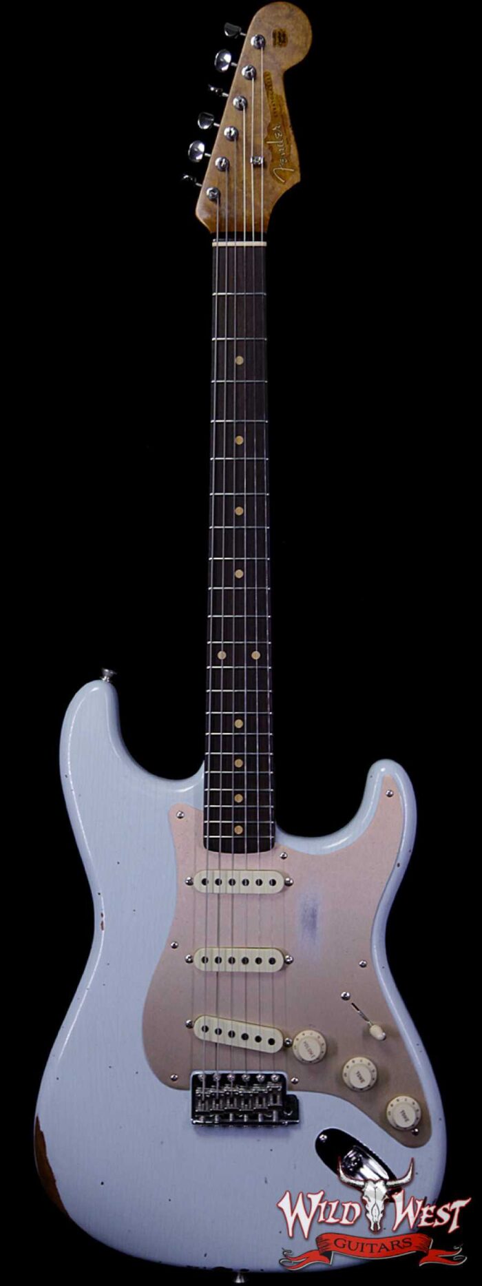 Fender Custom Shop Roasted 1960 Stratocaster Relic Birdseye Neck Slab AAA Rosewood Board Faded Sonic Blue - Image 1