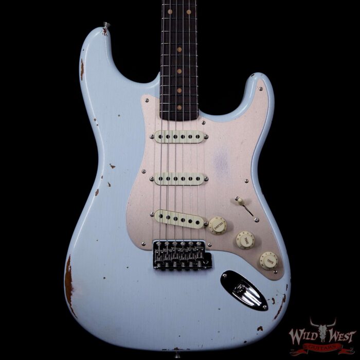 Fender Custom Shop Roasted 1960 Stratocaster Relic 3A Birdseye Neck 3A Rosewood Slab Board Sonic Blue - Image 3