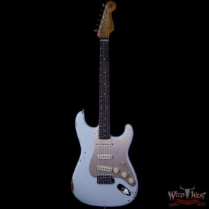 Fender Custom Shop Roasted 1960 Stratocaster Relic 3A Birdseye Neck 3A Rosewood Slab Board Sonic Blue - Image 4