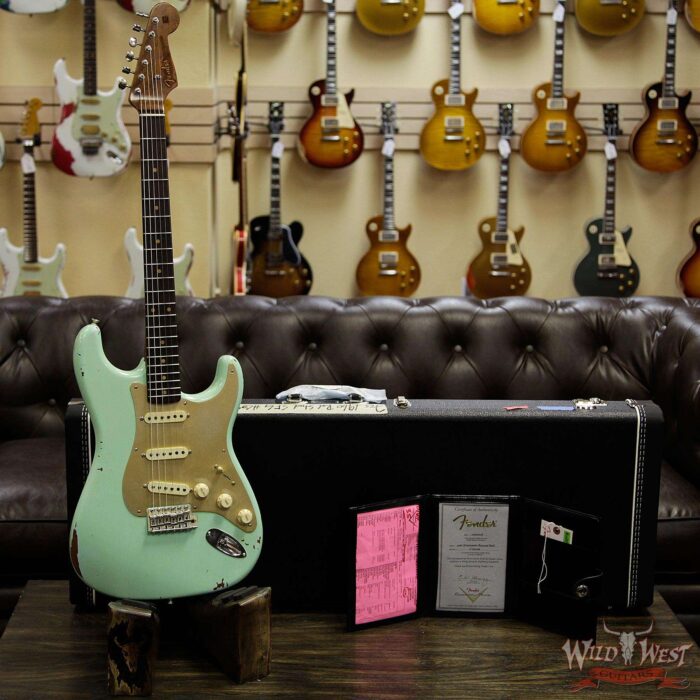 Fender Custom Shop 1960 Roasted Stratocaster Relic Birdseye Maple Neck AAA Rosewood Surf Green - Image 11
