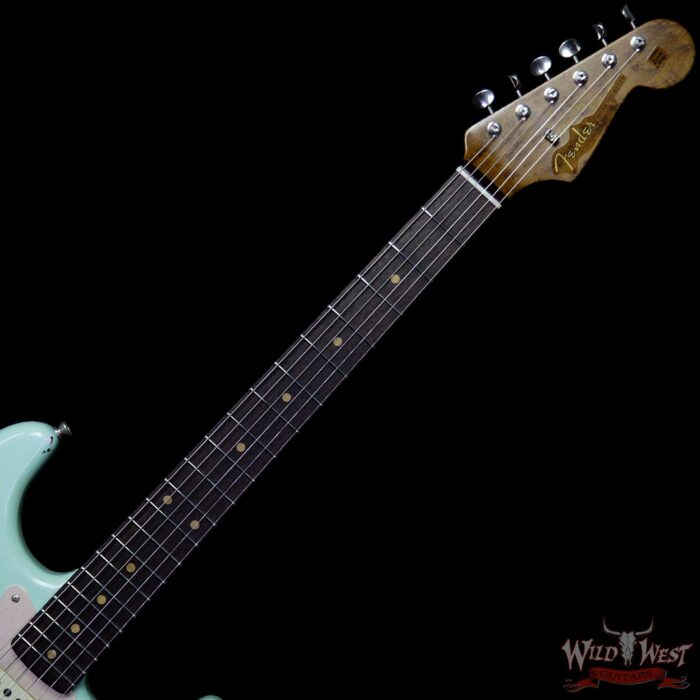 Fender Custom Shop 1960 Roasted Stratocaster Relic Birdseye Maple Neck AAA Rosewood Surf Green - Image 8
