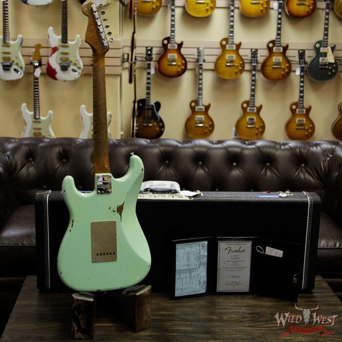 Fender Custom Shop 1960 Roasted Stratocaster Relic Birdseye Maple Neck Rosewood Slab Board Surf Green - Image 14