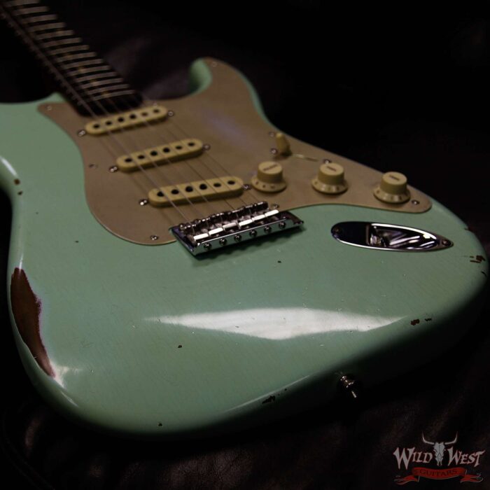 Fender Custom Shop 1960 Roasted Stratocaster Relic Birdseye Maple Neck Rosewood Slab Board Surf Green - Image 13