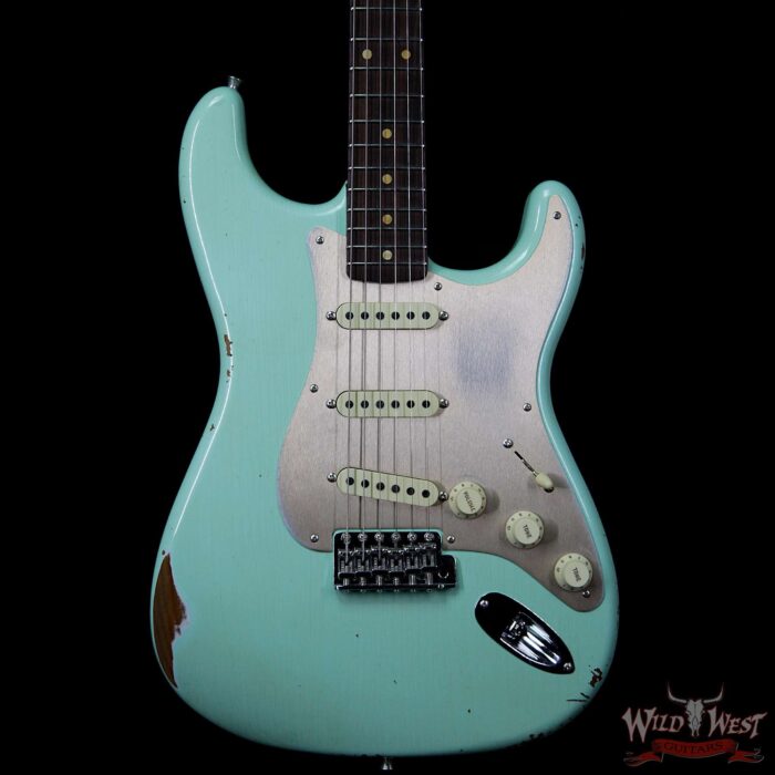 Fender Custom Shop Roasted 1960 Stratocaster Relic 3A Birdseye Neck 3A Rosewood Slab Board Surf Green - Image 3