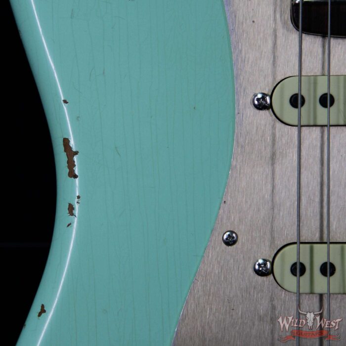 Fender Custom Shop Roasted 1960 Stratocaster Relic 3A Birdseye Neck 3A Rosewood Slab Board Surf Green - Image 12