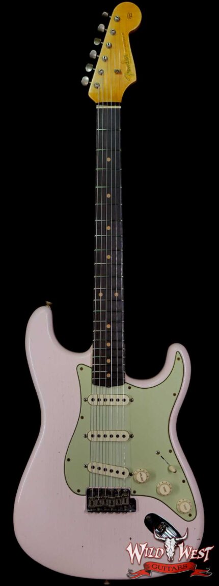 Fender Custom Shop Limited 1960 Stratocaster Dark Rosewood Slab Board Hand-Wound Pickups Journeyman Relic Super Faded Shell Pink
