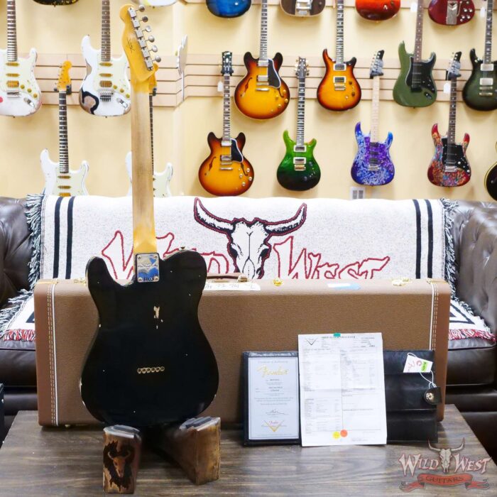 Fender Custom Shop 1960 Telecaster Hand-Wound Pickups AAA Rosewood Slab Board Relic Aged Black - Image 9