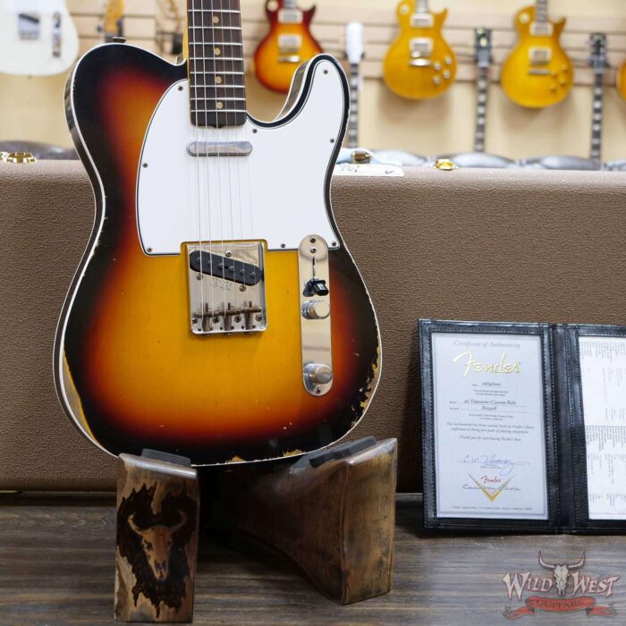 Fender Custom Shop 1960 Telecaster Custom Relic Quater-Sawn Maple AAA Rosewood Fingerboard 3 Tone Sunburst - Image 8