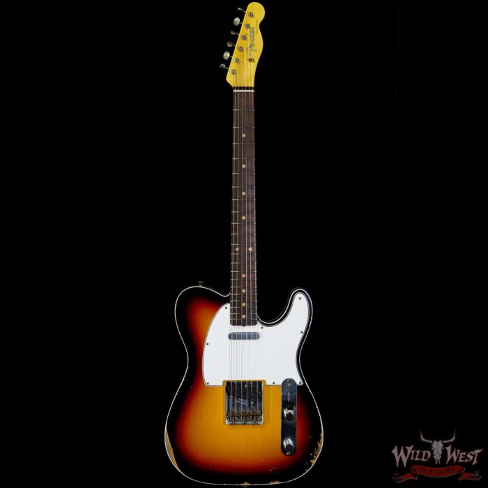 Fender Custom Shop 1960 Telecaster Custom Relic Quater-Sawn Maple AAA Rosewood Fingerboard 3 Tone Sunburst - Image 3
