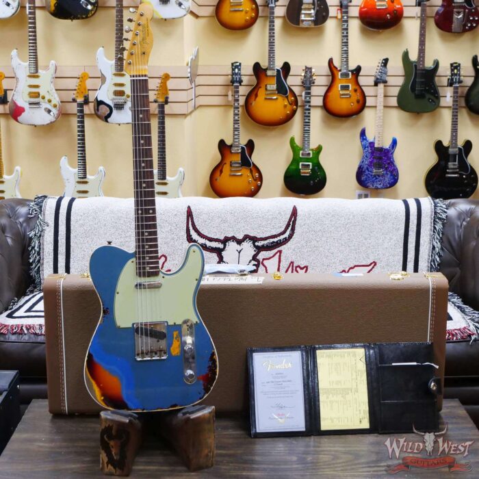 Fender Custom Shop 1960 Telecaster Custom Hand-Wound Pickups Heavy Relic Lake Placid Blue over 3 Tone Sunburst - Image 6