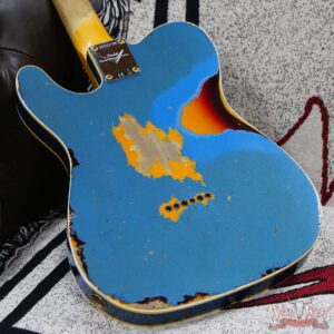 Fender Custom Shop 1960 Telecaster Custom Hand-Wound Pickups Heavy Relic Lake Placid Blue over 3 Tone Sunburst - Image 12