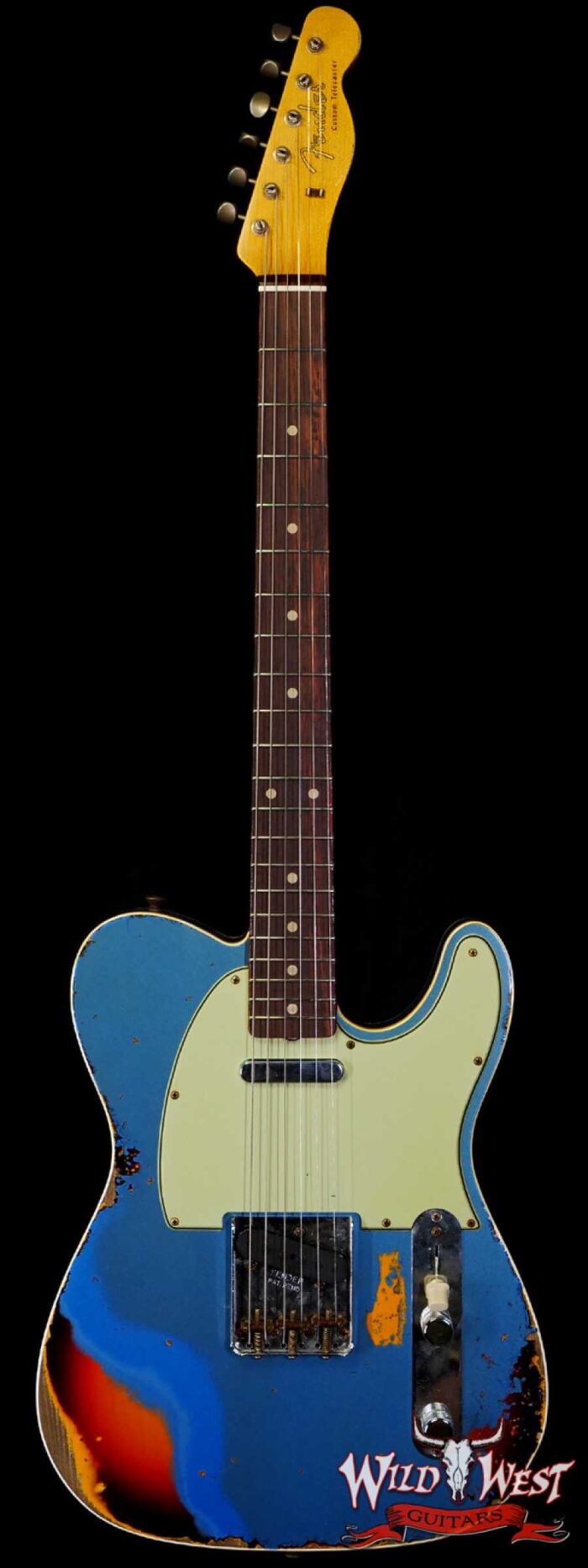 Fender Custom Shop 1960 Telecaster Custom Hand-Wound Pickups Heavy Relic Lake Placid Blue over 3 Tone Sunburst - Image 1
